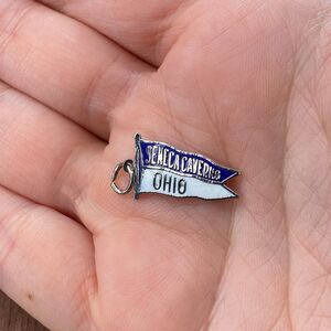 Vintage 925 Sterling Silver Enamel "Seneca Caverns Ohio" Pendant Bracelet Charm